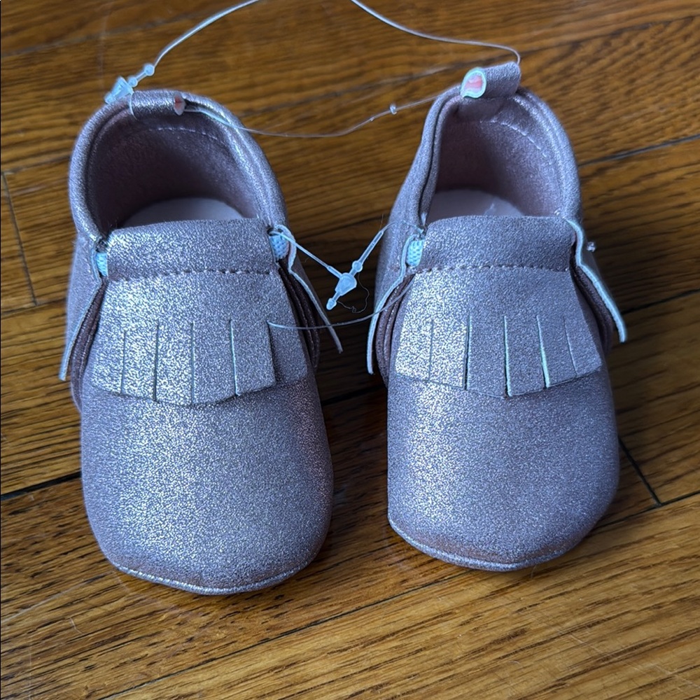 Target Kids Moccasins in Metallic Pink